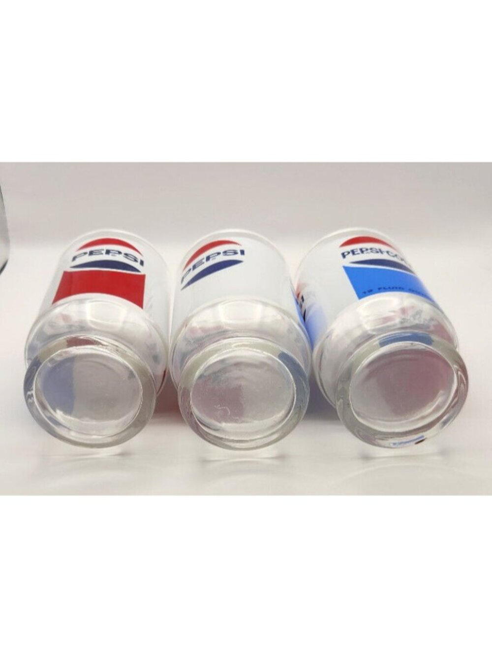 Pepsi Cola Soda Pop Vintage Drinking Glasses 5" Tall 3" x 3" Lot of 3 USED - Picture 6 of 6